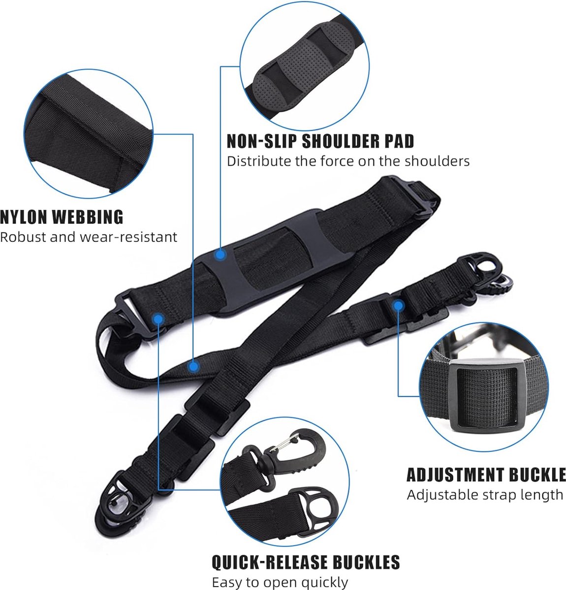 Draagriem voor scooter, Draagriem voor elektrische scooter | Verstelbare draagriem met antislip schouderstuk,Draagbare riem voor strandstoel, scooter, skiplank, yogamat