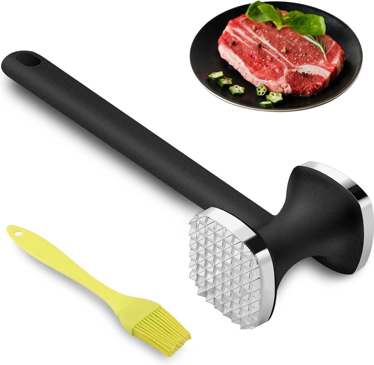 Vleeshamer dubbelzijdige vleeshamer meat tenderizer speedhamer voor steak koteletten rundvlees kip varken vaatwasmachinebestendig