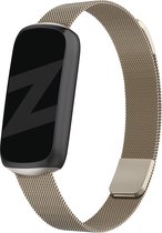 Bandz Milanese loop band geschikt voor Fitbit Luxe - Hoogwaardig gevlochten stalen materiaal smartwatchbandje - Milanees bandje met magneetsluiting - champagne gevlochten stalen bandje