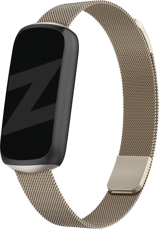 Fitbit Luxe modern leren bandje (beige-roze