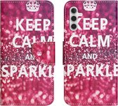Coverup Book Case - Geschikt voor Samsung Galaxy A15 Hoesje - Keep Calm and Sparkle