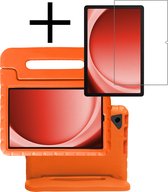 Hoesje Geschikt voor Samsung Galaxy Tab A9 Plus Hoesje Kinderhoes Shockproof Hoes Kids Case Met Screenprotector - Oranje