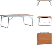 vidaXL Table de camping - Pliante - Aluminium/MDF - 60x40x26 cm - Marron - Accessoire de chaise de camping