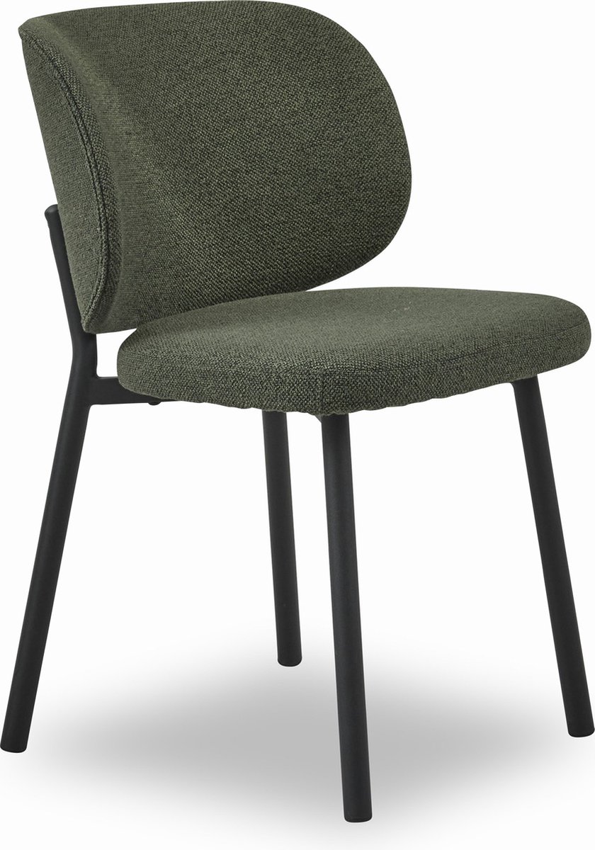 Giga Living Eetkamerstoel Swan Forest Green Bouclé - Giga Living Bos Groen