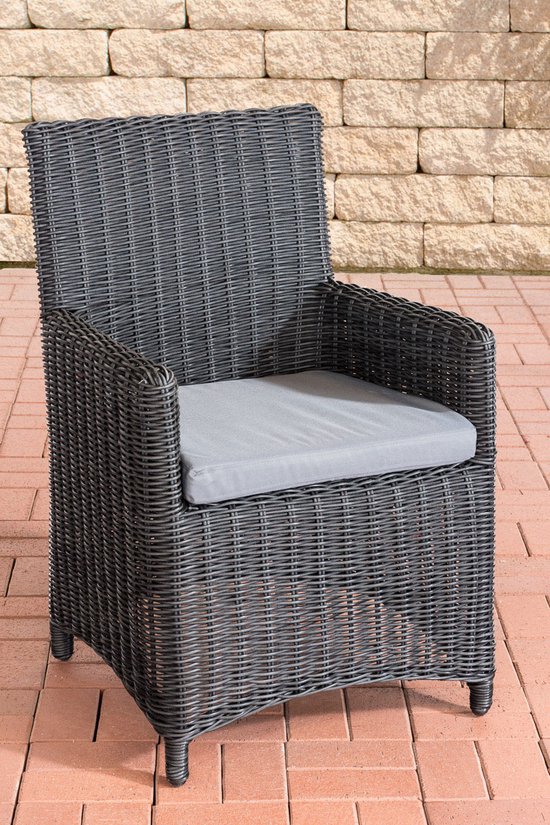 CLP Fontana Stoel - 5mm Wicker zwart ijzerachtig grijs