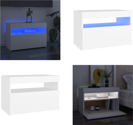 vidaXL Tv-meubel met LED-verlichting 60x35x40 cm zwart - Tv-kast - Tv-kasten - Televisiekast - Televisiekasten