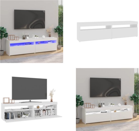 vidaXL Tv-meubel met LED-verlichting 240x35x40 cm wit