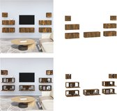vidaXL 7-delige Tv-meubelset bewerkt hout gerookt eikenkleurig - Tv-kast - Tv-kasten - Tv-meubel - Hifi-meubel