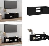 vidaXL Tv-meubel met deur 102x30x36 cm zwart - Tv-kast - Tv-kasten - Tv-meubel - Hifi-meubel