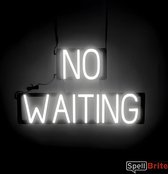 NO WAITING - Lichtreclame Neon LED bord verlicht | SpellBrite | 64 x 38 cm | 6 Dimstanden - 8 Lichtanimaties | Reclamebord neon verlichting