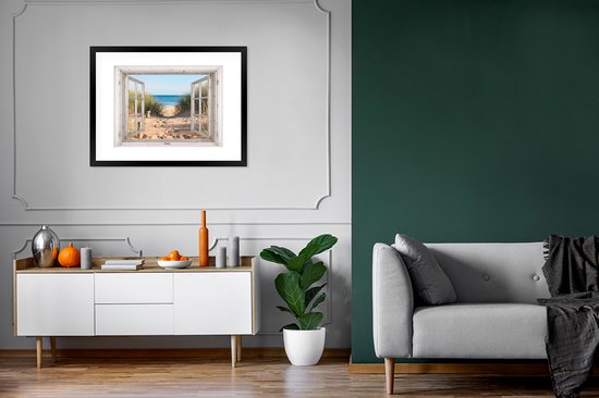 Affiche avec cadre Transparent - Plage - Mer - 80x60 cm