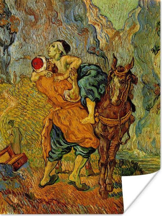 Poster De barmhartige Samaritaan - Vincent van Gogh - 120x160 cm XXL