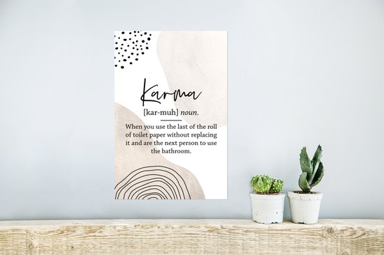 Affiche Karma - Papier toilette - Citation - 20x30 cm