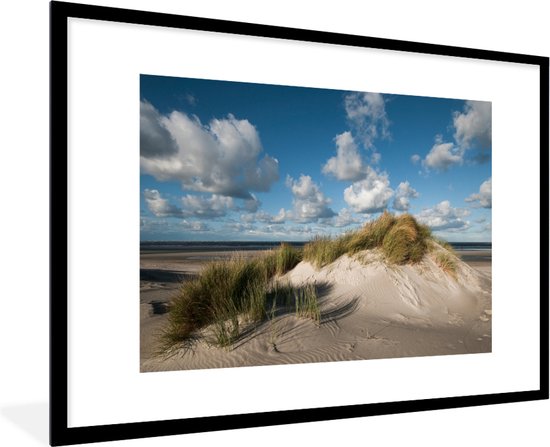 Fotolijst incl. Poster - Uitzicht op het landschap van Schiermonnikoog - 90x60 cm - Posterlijst