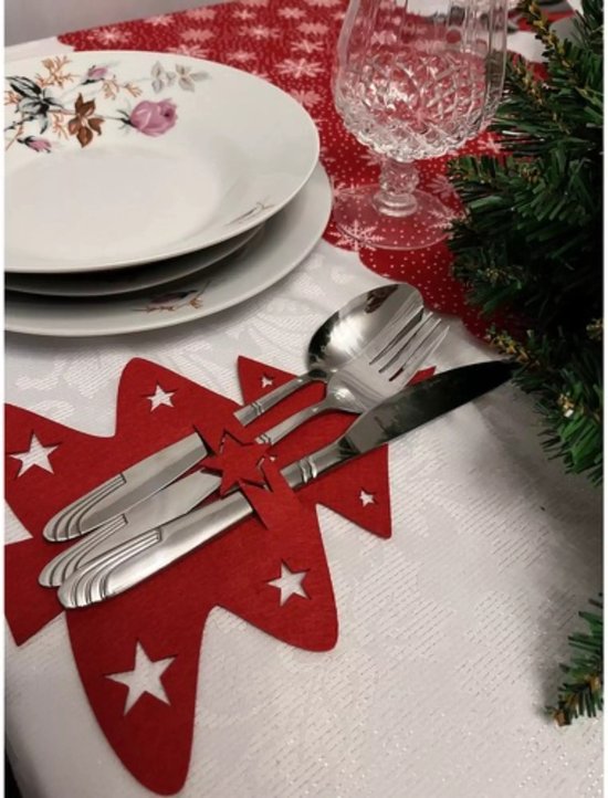 YQBFTC 12 stuks bestekhouders kerstvilt, bestekzak voor Kerstmis YQBFTC 12 stuks bestekhouders kerstvilt, bestekzak voor Kerstmis