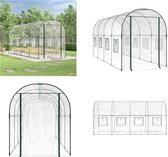 Bol.com vidaXL - Tuinkas - 160x400x190 - cm - PVC - en - gepoedercoat - staal - transparant aanbieding