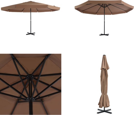 vidaXL Parasol 3-layer with aluminum pole 2.5x2.5 m sand colored