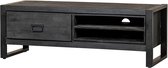 Mangohouten TV meubel Stockton Black 130 cm Mahom Industrieel - TV Meubel van Mangohout & Metaal - Industriële TV Meubel