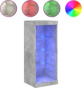 vidaXL - Dressoir - met - LED-verlichting - 41x37x100 - cm - betongrijs