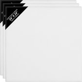 Belle Vous 3 Pak Blank Canvas – 60 x 60 cm – Voorgerekte Canvas Paneelborden – Geschikt voor Acryl en Olieverf, Maar ook Schetsen en Tekenen