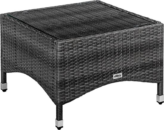Mendler Tuingarnituur HWC-H54c, loungeset, bijzettafel spun poly
