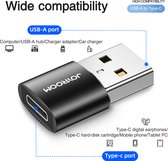 Joyroom USB 2.0 A Male naar USB-C Female Adapter 2-pack - Zwart