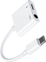 Joyroom 2-in-1 kabel met USB Type-C naar Audio Jack 3.5mm + USB Type-C - Wit