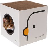 Kattenhuisje - twee krabplanken - karton- kubieke doos - schattige kip