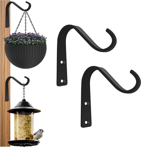 2x stuks metalen hanging baskets / plantenbakken met ketting 30 cm