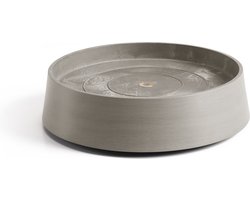 Ecopots Saucer Wheels Oslo - Taupe - Ø32,2 x H8,5 cm - Ronde taupe onderschotel op wielen met waterreservoir