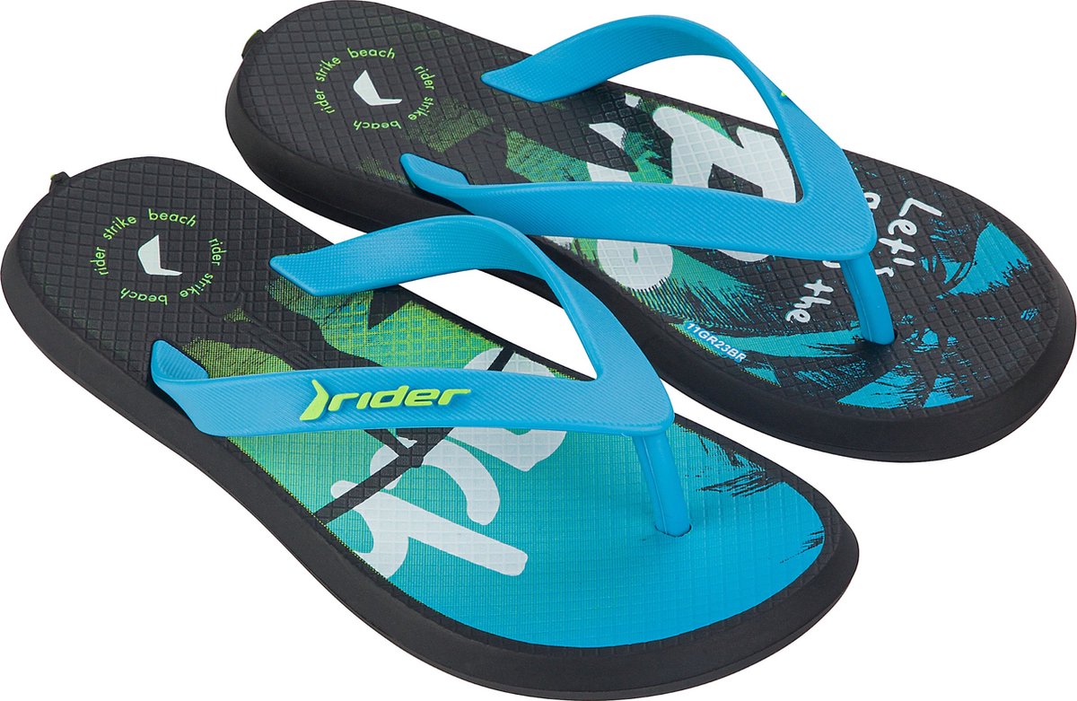 Rider R1 Energy Kids Slippers Heren Junior - Black/Blue - Maat 31