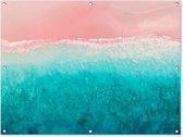 Tuinposter - Tuindoek - Tuinposters buiten - Strand - Zee - Roze - 120x90 cm - Tuin