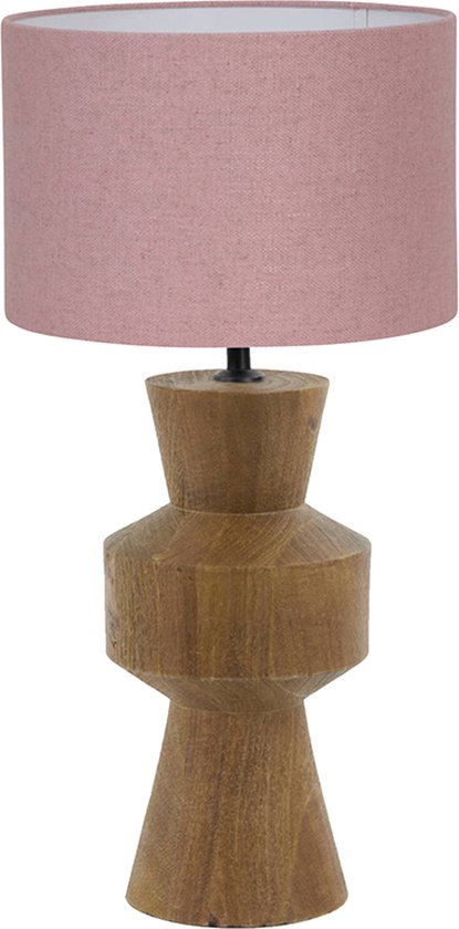 Light and Living tafellamp - roze - hout - SS102918