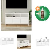 vidaXL Tv-meubel 102x37-5x52-5 cm spaanplaat wit - Kast - Inclusief Houtreiniger en verfrisser