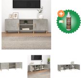 vidaXL Tv-meubel 150x30x50 cm bewerkt hout betongrijs - Kast - Inclusief Houtreiniger en verfrisser
