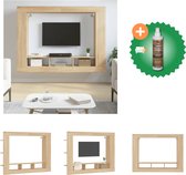 vidaXL Tv-meubel 152x22x113 cm bewerkt hout sonoma eikenkleurig - Kast - Inclusief Houtreiniger en verfrisser
