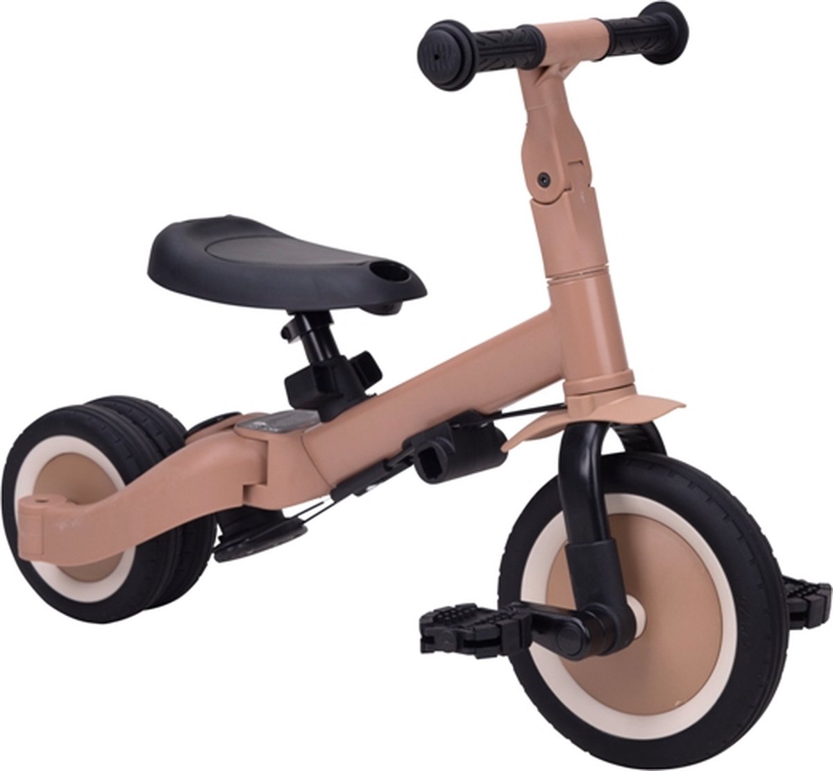 Topmark - Lio - 4 in 1 Driewieler Met Duwstang - Macchiato