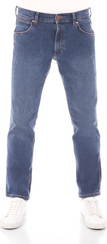 Wrangler Heren Jeans Greensboro regular/straight Fit Blauw 38W / 32L Volwassenen Denim Jeansbroek