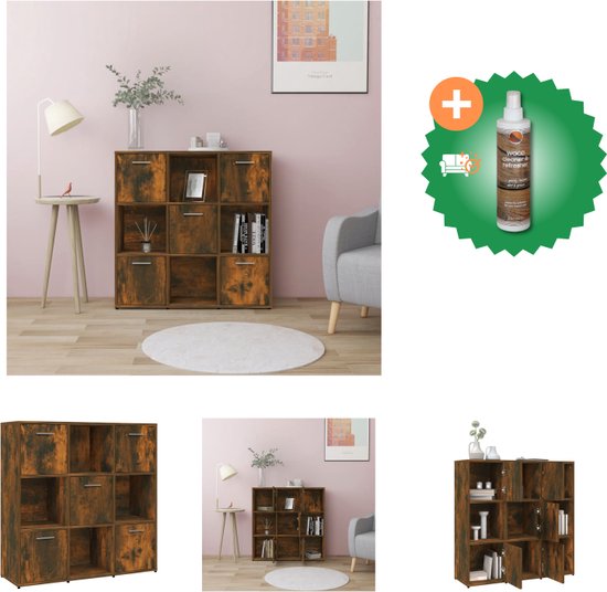 Bruine VidaXL Boekenkast 97,5x29,5x100 cm bewerkt hout gerookt