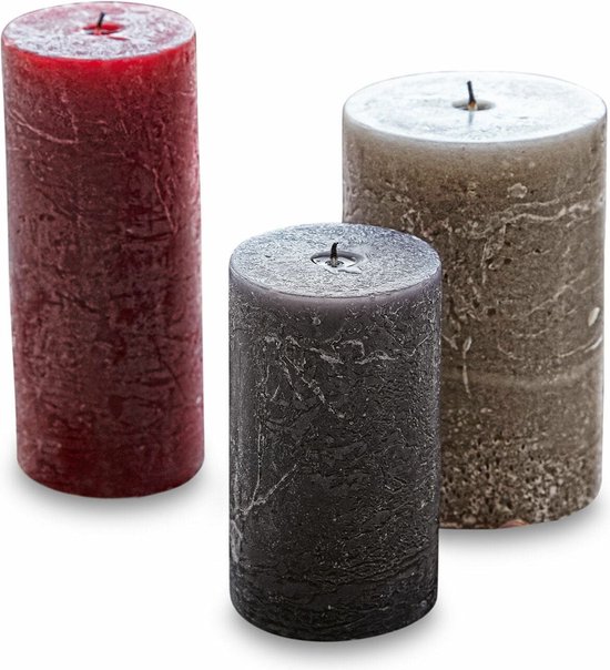 LOBERON Kaars set van 5 Panagra crème/roze/groen