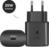 25W Adapter - Snellader - USB C Oplader voor o.a. Samsung, OPPO, Huawei Oplader - WiseQ