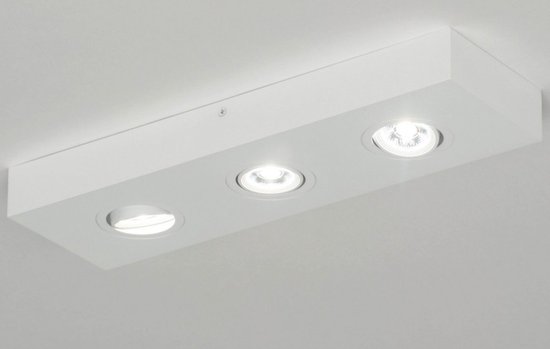 Lumidora Opbouwspot 73305 - PURE - 3 Lichts - Ingebouwd LED - 9.0 Watt - 900 Lumen - 2700 Kelvin - Wit - Metaal - Badkamerlamp