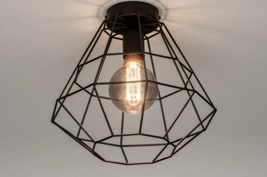 Lumidora Plafondlamp 73633 - Plafonniere - E27 - Zwart - Metaal - ⌀ 31.5 cm