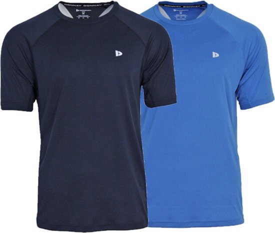 Donnay - 2-Pack Sport T-shirt André - Multi sportshirt - Sportshirt - Navy/True blue - Maat L