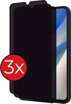 Screenprotector Geschikt voor Samsung A15 Screenprotector Privacy Glas Gehard Full Cover - Screenprotector Geschikt voor Samsung Galaxy A15 Screenprotector Privacy Tempered Glass - 3 PACK