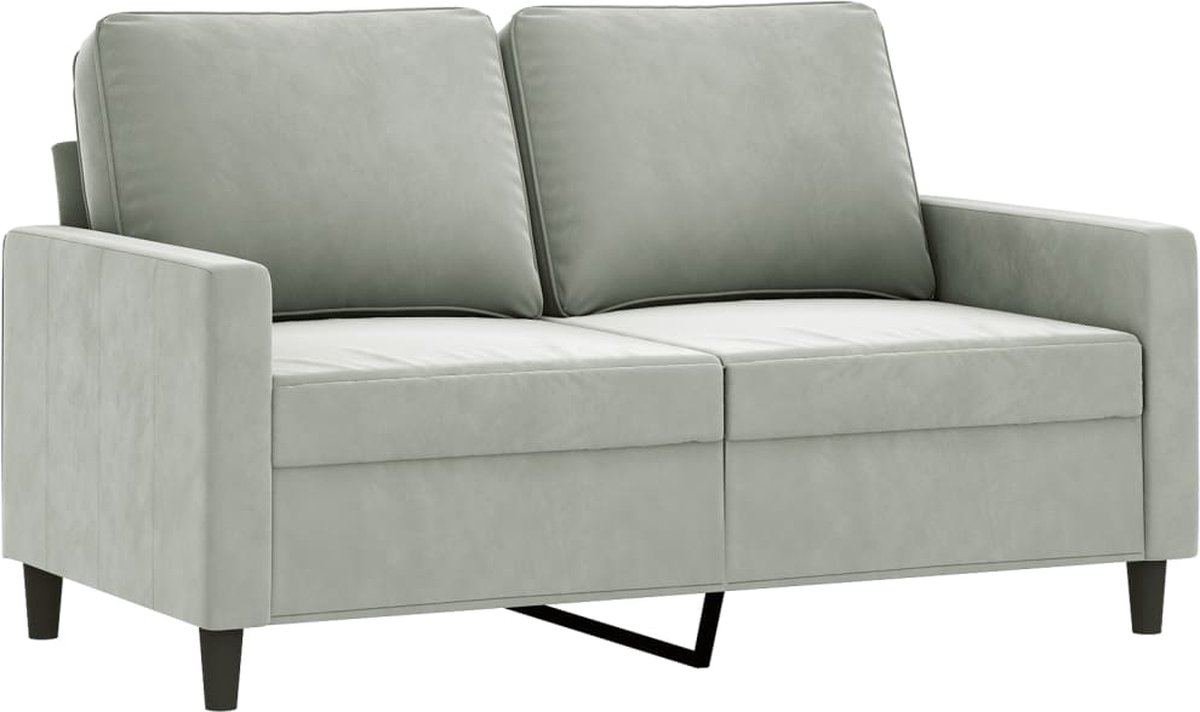 vidaXL Tweezitsbank - 120 - cm - fluweel - lichtgrijs