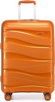 Trolleys koffer met beautycase 100% PP koffer set, oranje, koffer