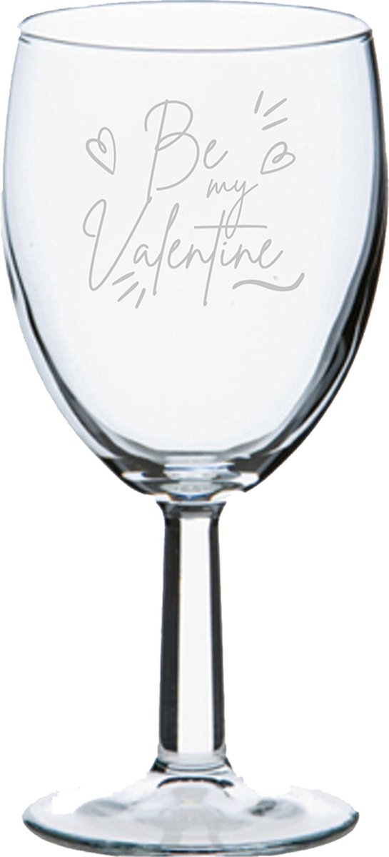 Gegraveerde wijnglas 24,5cl Be my valentine - valentijnsdag - valentijn