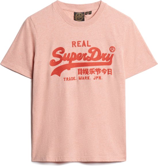 Superdry T-SHIRT BRODÉ VL RELAXED Femme - Rose - Taille L