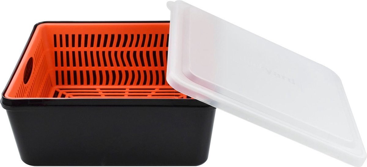 Backyard - BBQ Marineerschaal met Vergiet en Deksel - Polypropyleen - Zwart